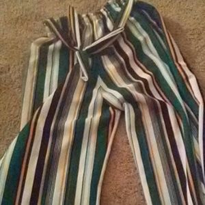 Striped high waisted pants